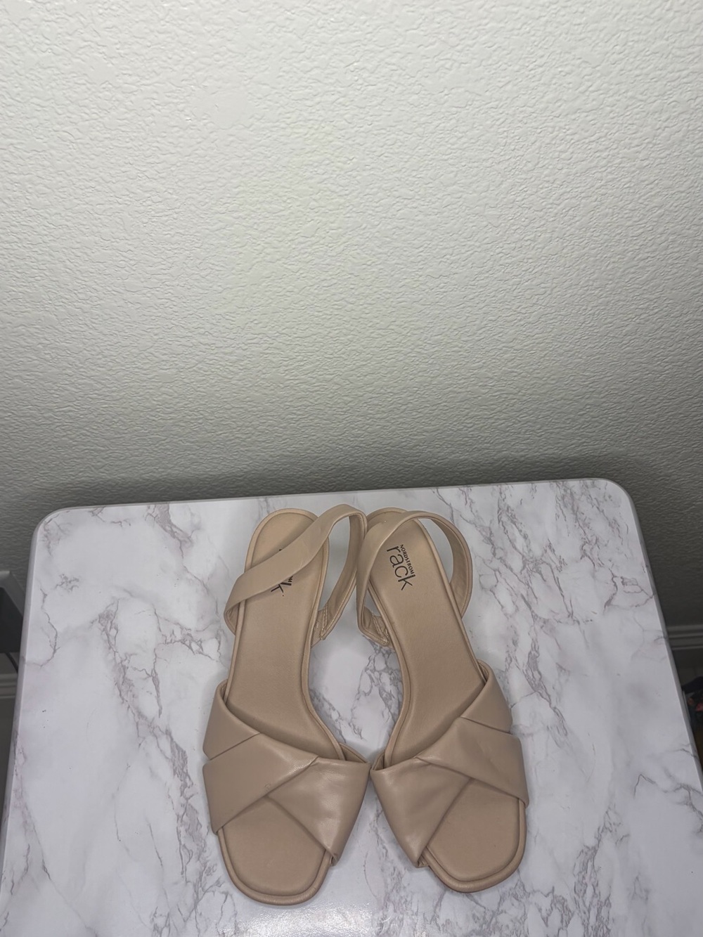Rack Nude Crossover Slingback Sandals for Women